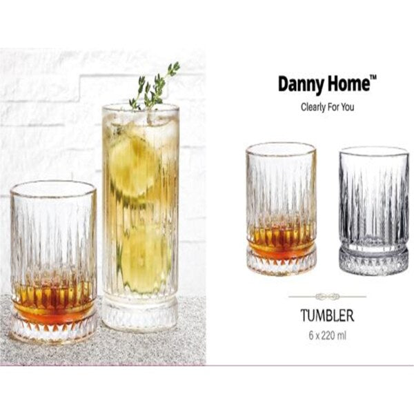 225ml Glass cup 6pcs DANNY HOME  1988-10