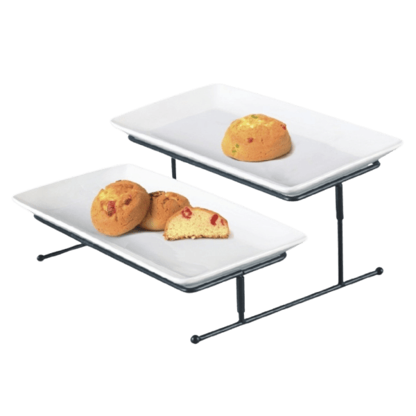 2 Tier Serving Holder Black BRILLIANT Porcelain BR0065