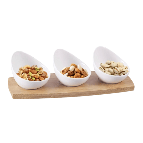 4.5"Dish With Bamboo Tray    BRILLIANT Porcelain BR0276