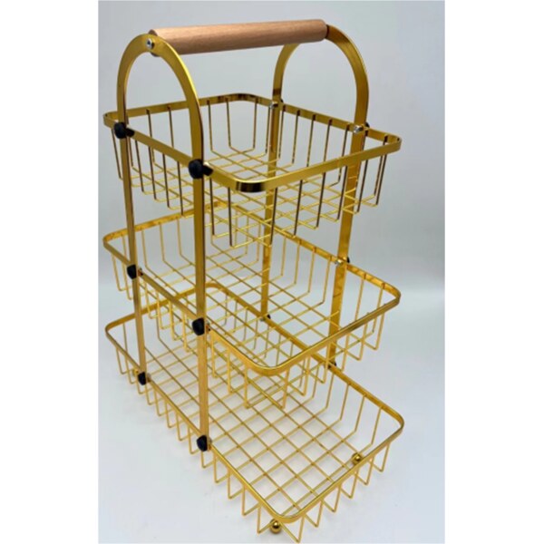 Golden 3Tier Rectangular Basket