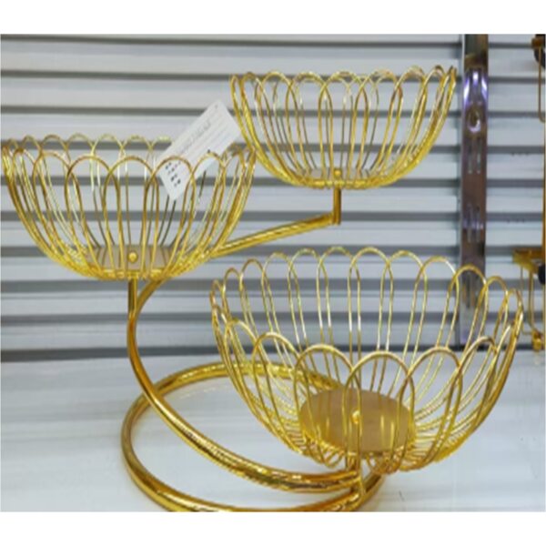 Golden 3 Tier Round Basket