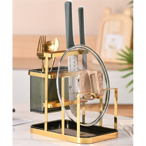Golden Spoon Holder with Cover Holder