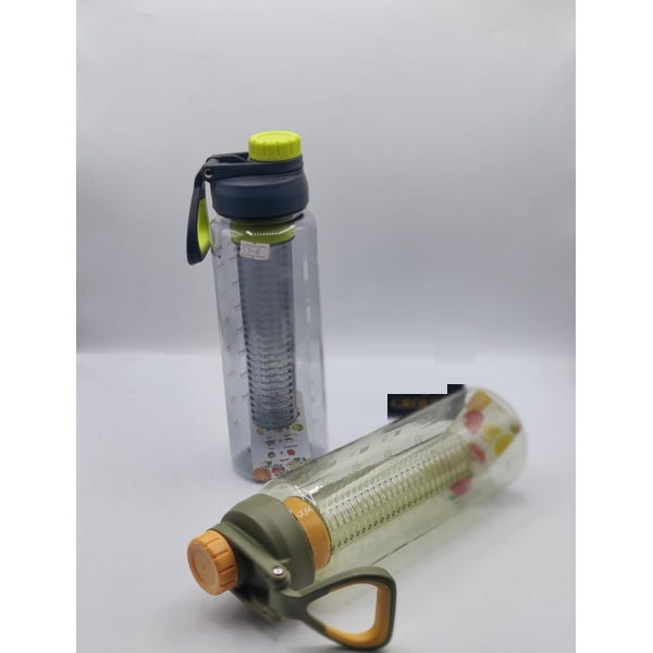 Plastic Bottle with Infuser Chamber Detox Drink Water Bottle Durable Fruit Tea Infuser Wide Mouth Opening 1000 ML