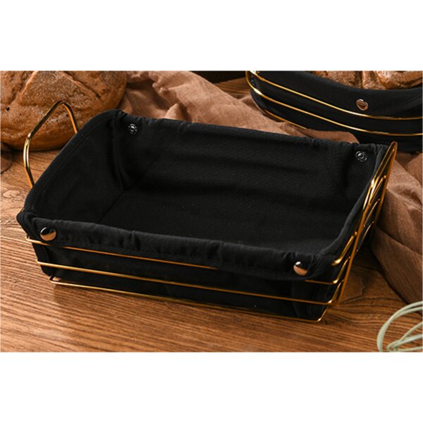Black Golden Rectangular Basket - Multiple Use